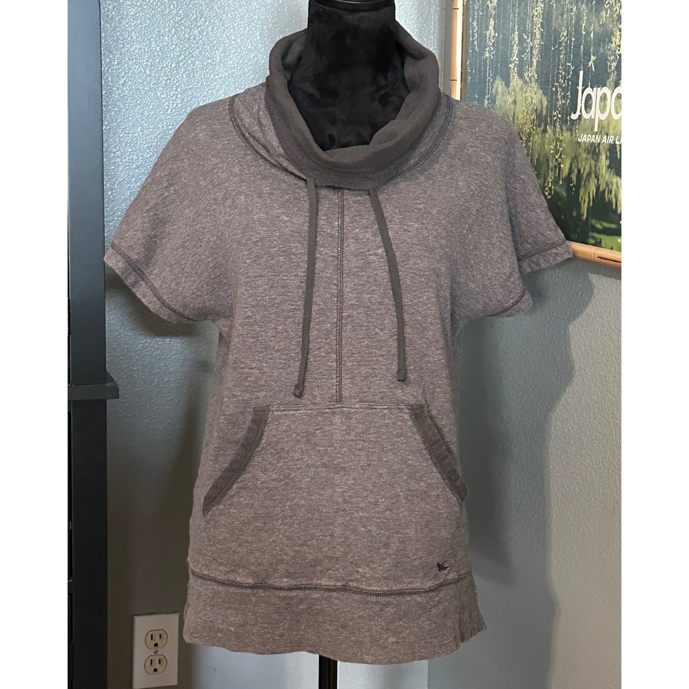 Eddie Bauer Womens Medium Short Sleeve Cowl‎ Neck Pullover Sweatshirt Casual